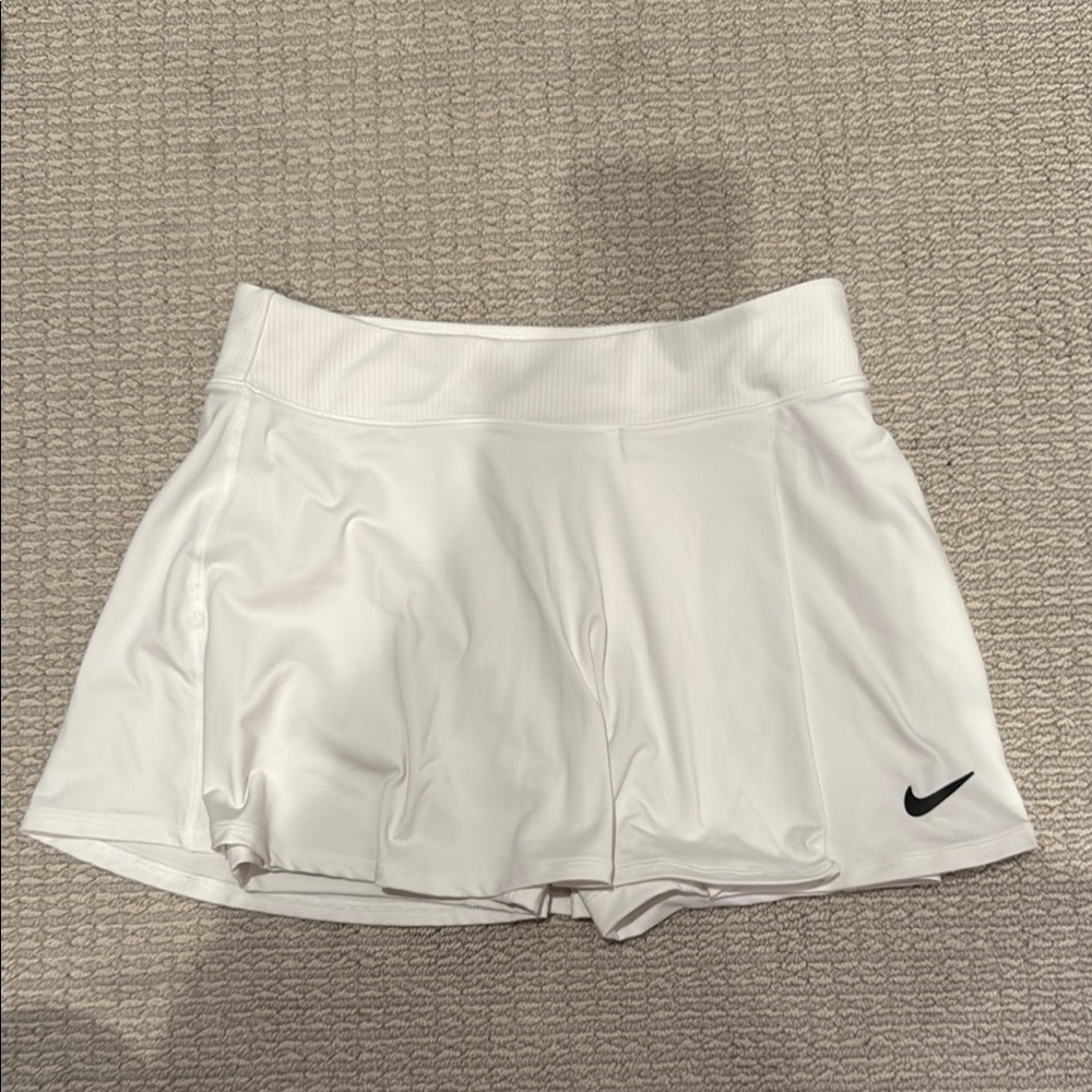 Nike White Performance Skorts with Pleated Design